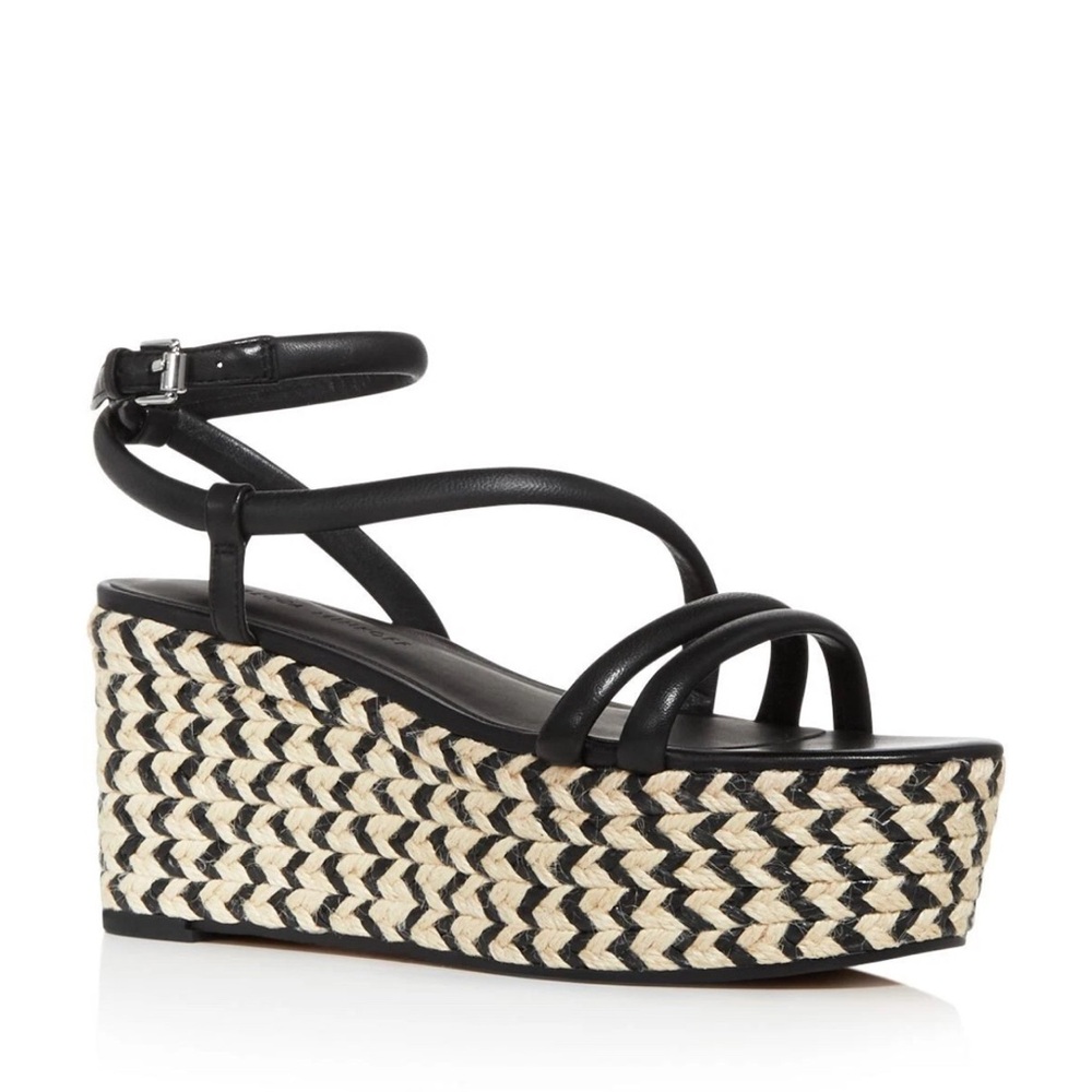 Rebecca Minkoff Womens Black 2" Platform Josefia Wedge Shoes size 6